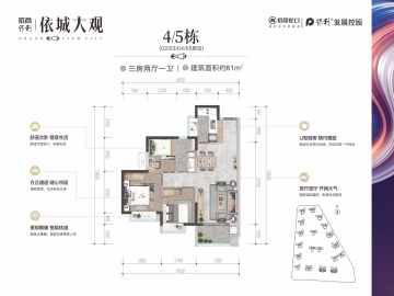 招商保利依城大觀 81㎡叁房一衛 - House730