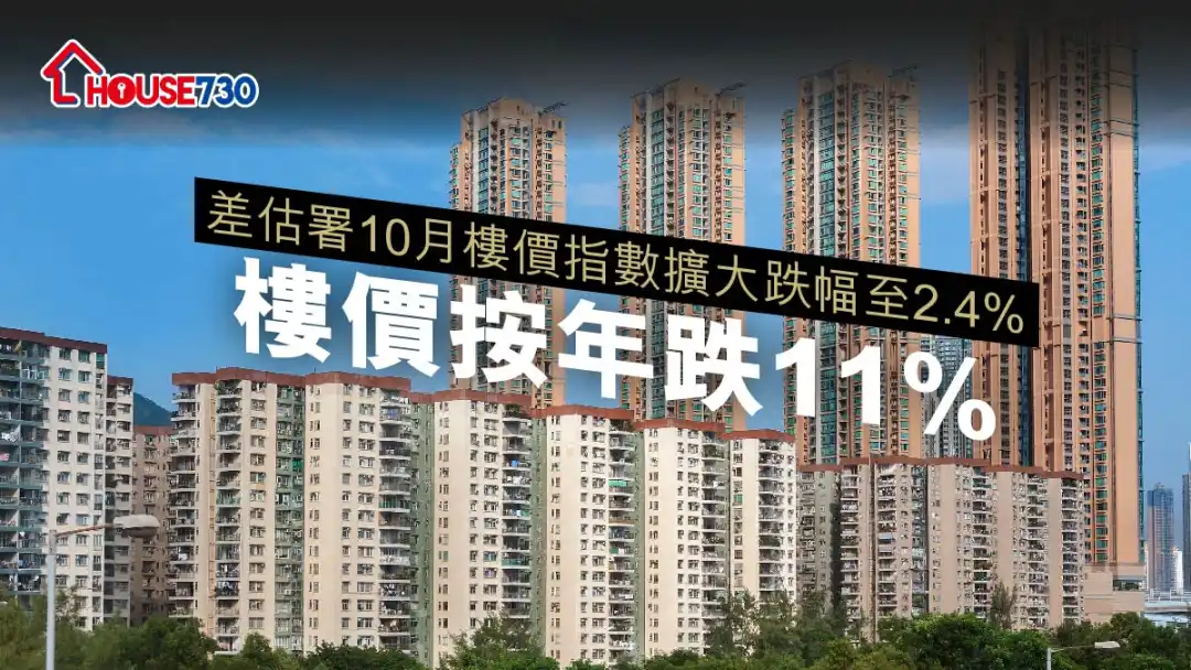 市道行情-差估署10月樓價指數擴大跌幅至2.4%    樓價按年跌11%-House730