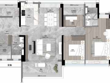 越秀天河和樾府 4房2廳2衛b戶型 - House730