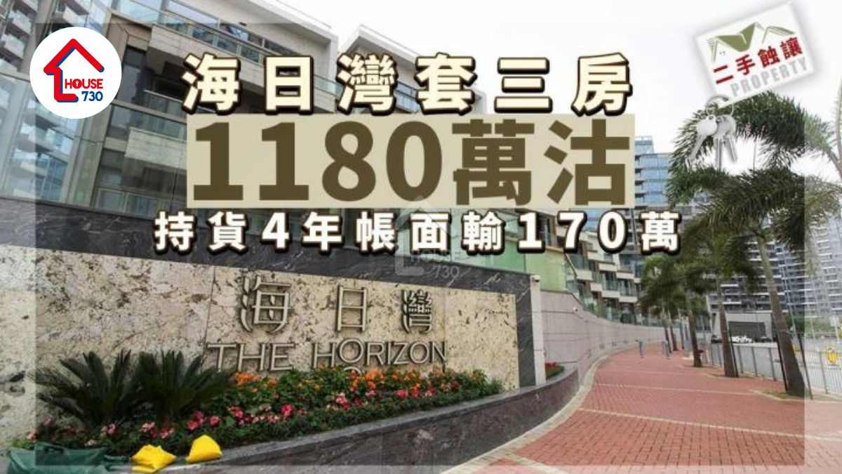 二手蝕讓｜海日灣套三房1180萬沽 持貨4年帳面輸170萬