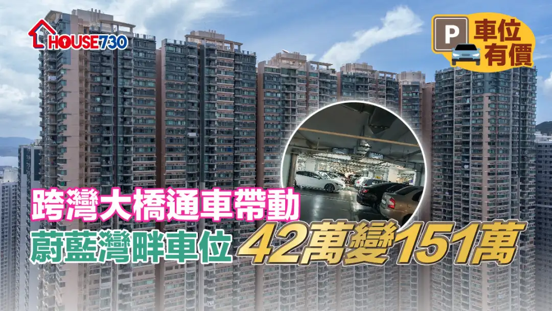 車位有價｜跨灣大橋通車帶動   蔚藍灣畔車位42萬變151萬