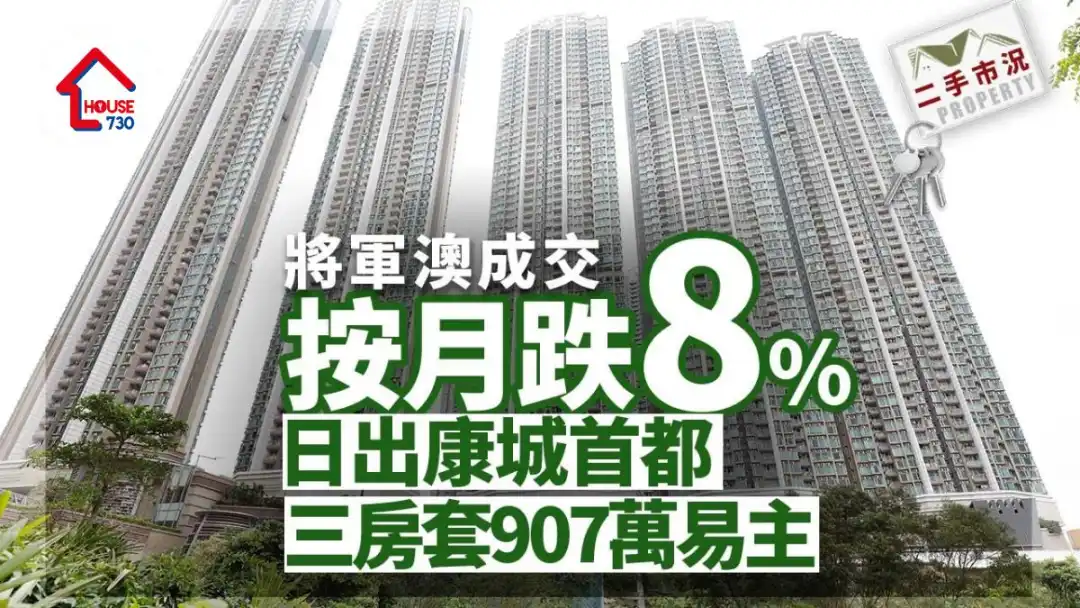 买卖租务-二手市况｜将军澳成交按月跌8% 日出康城首都三房套907万易主-House730