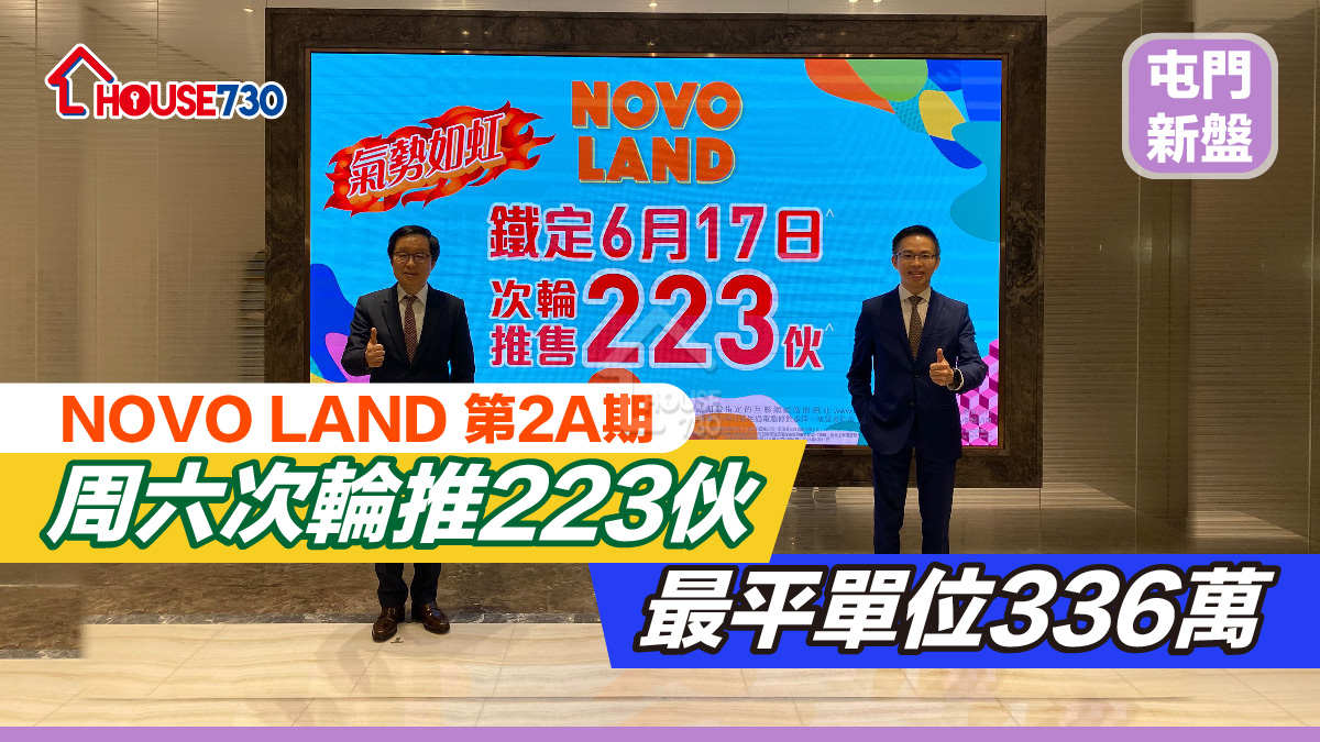 屯門新盤｜NOVO LAND 第2A期周六次輪推223伙   最平單位336萬