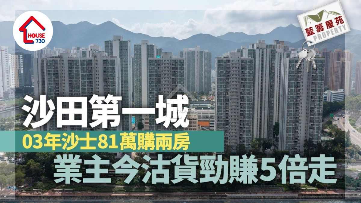 藍籌屋苑｜03年沙士81萬購沙田第一城兩房 業主今沽貨勁賺5倍走