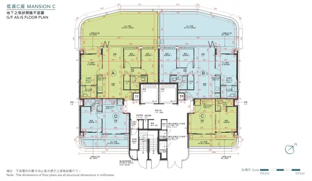 HENLEY PARK 低座C座地下之现状间隔平面图