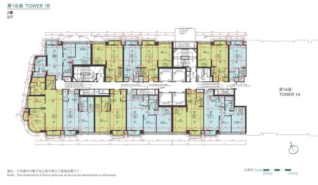 HENLEY PARK 1B座2楼平面图