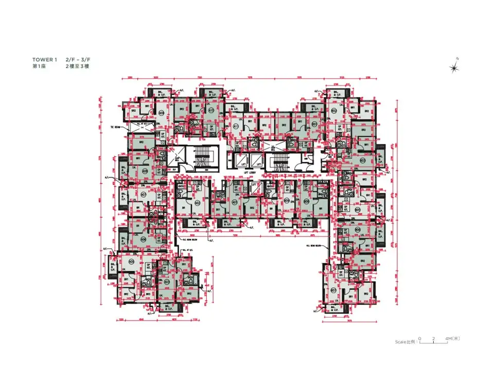 洪水橋滙都1座2-3樓平面圖