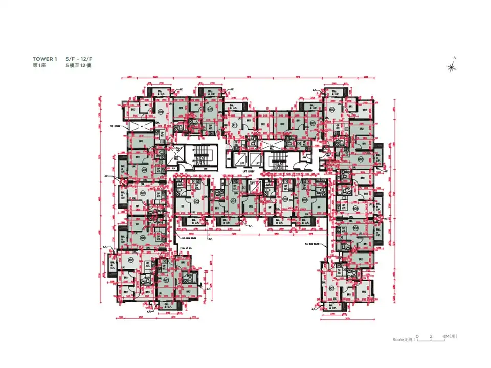 洪水橋滙都1座5-12樓平面圖