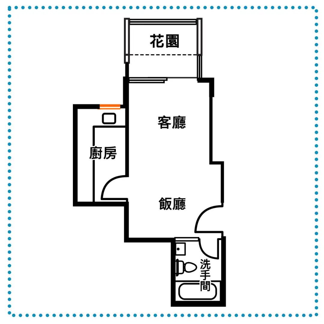 在這個290平方呎的細單位內，有梗廚沒有睡房，戶主為煮兩餐便要作出取捨。