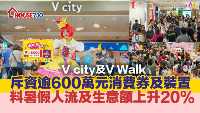 V city及V Walk斥資逾600萬元消費券及裝置   料暑假人流及生意額上升20%