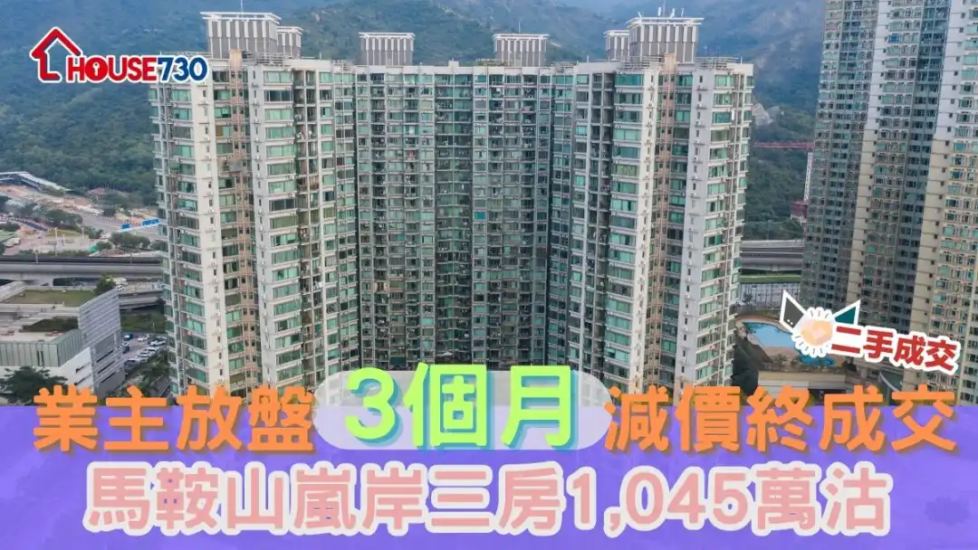 二手成交｜業主放盤3個月減價終成交  馬鞍山嵐岸三房1,045萬沽