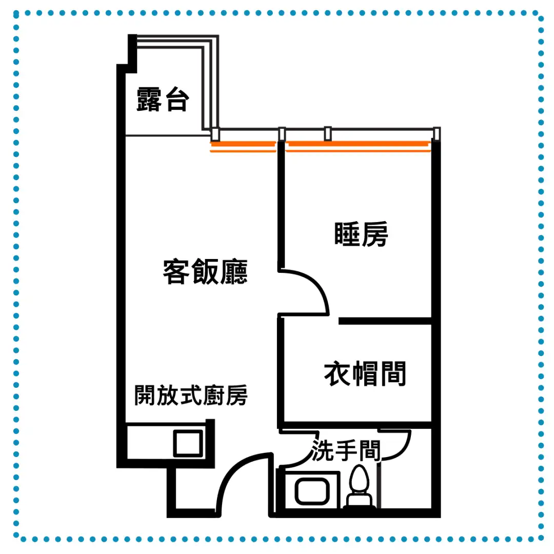 睡房配以一个约40平方尺的衣帽间，可打造三面甚至四面的大型衣柜，对於爱打扮的潮人绝对是梦寐以求的家居。