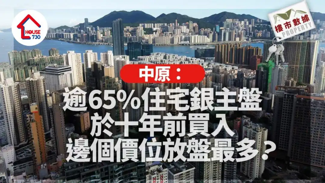 楼市数据｜中原：逾65%住宅银主盘於十年前买入 边个价位放盘最多？