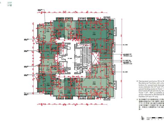 將軍澳海茵莊園1座37樓平面圖