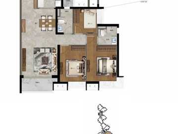 凱德雙橋新作 映暉1(113㎡)戶型圖 - House730