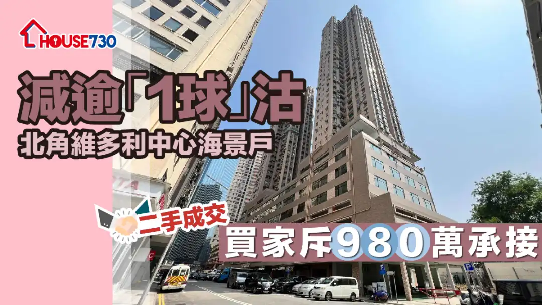 二手成交｜减逾「1球」沽北角维多利中心海景户        买家斥980万承接