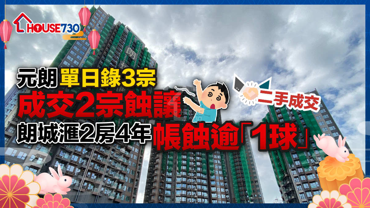 二手成交│元朗單日錄3宗成交2宗蝕讓     朗城滙2房4年帳蝕逾「1球」