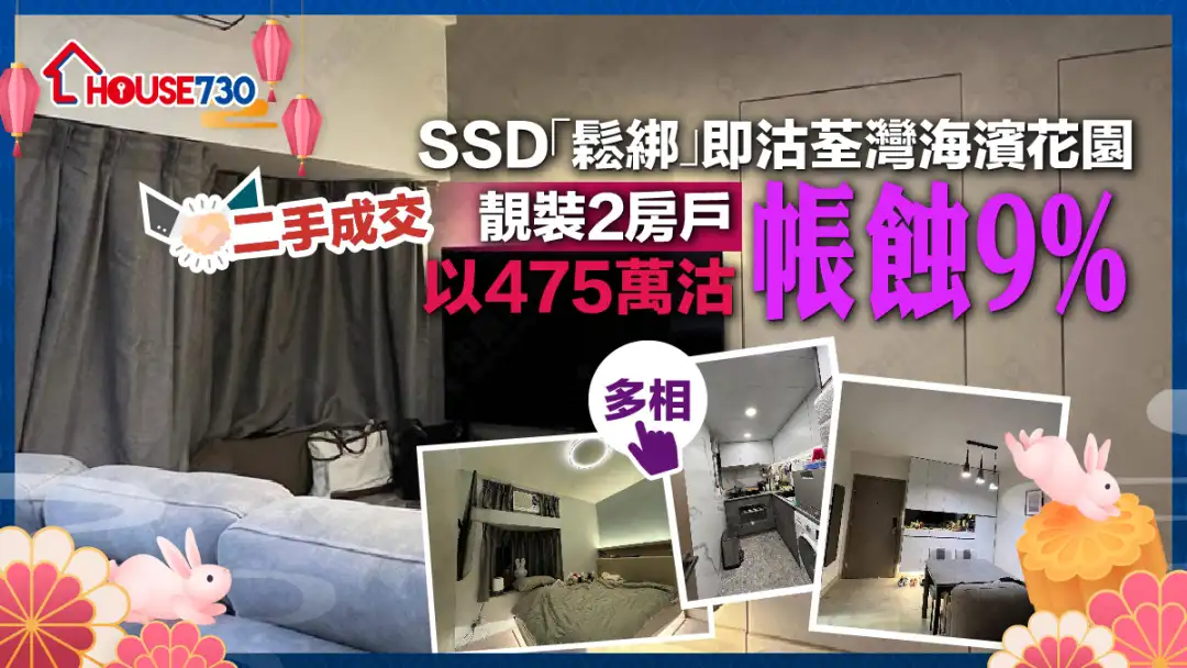 二手成交｜SSD「松绑」即沽荃湾海滨花园       靓装2房户帐蚀9%以475万沽(多图)