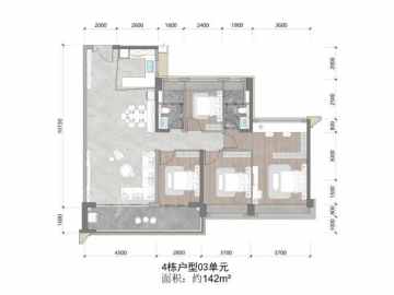 保利燈湖天珺 4棟戶型03單元 建面142平 - House730