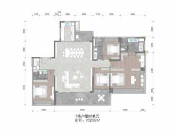 保利燈湖天珺 7棟戶型02單元 建面238平 - House730