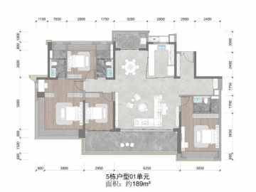 保利燈湖天珺 5棟戶型01單元 建面189平 - House730