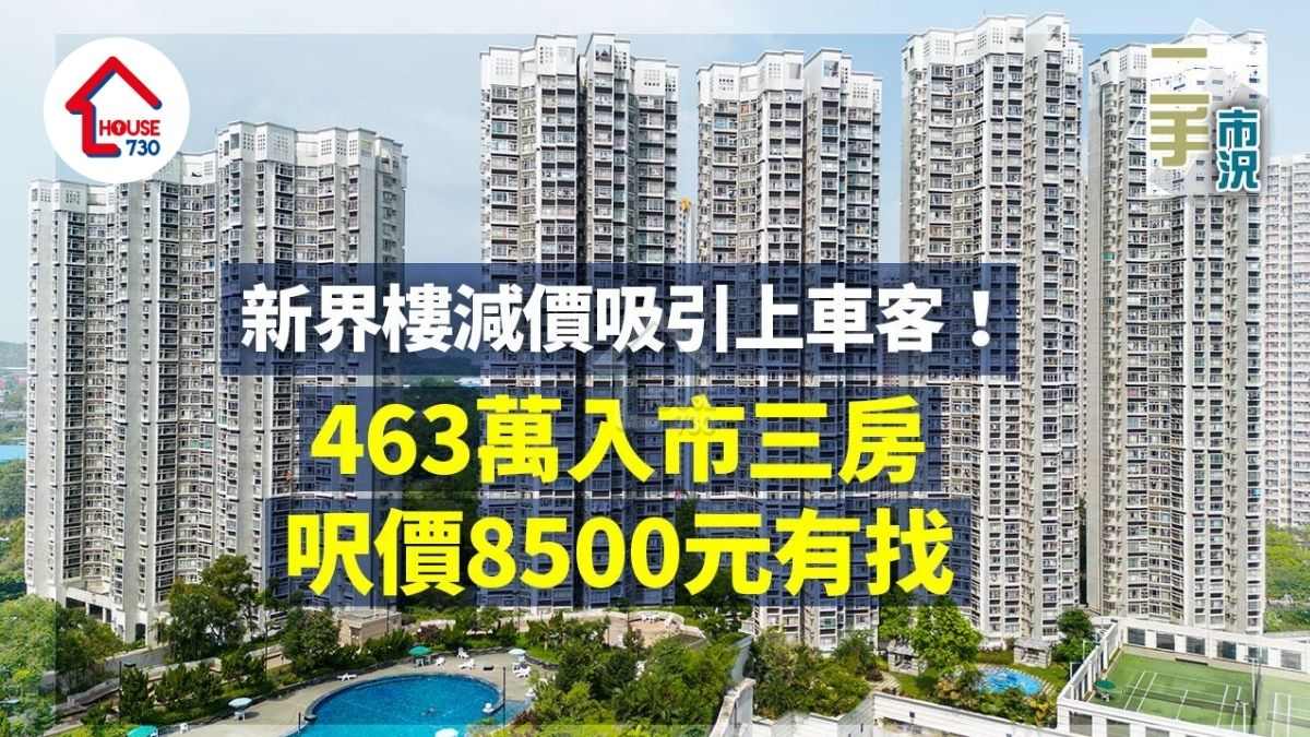 二手市況｜新界樓減價吸引上車客 463萬入市三房 呎價8500元有找