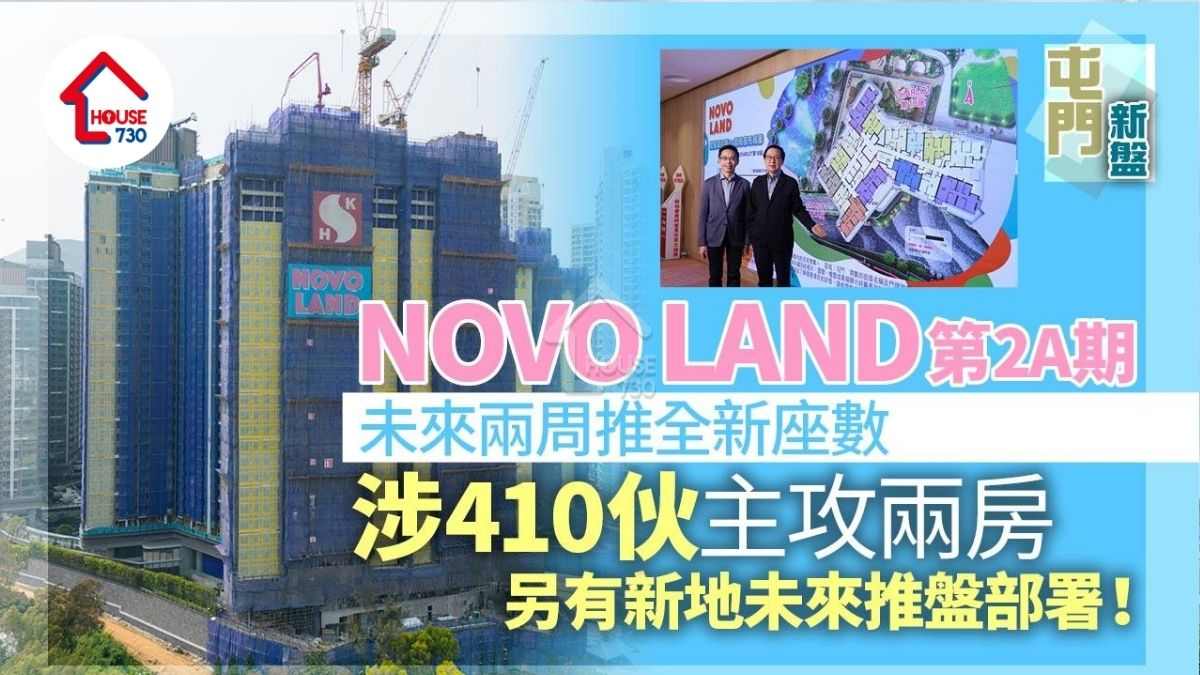 NOVO LAND第2A期未來兩周推全新座數 涉410伙 主攻兩房｜屯門新盤