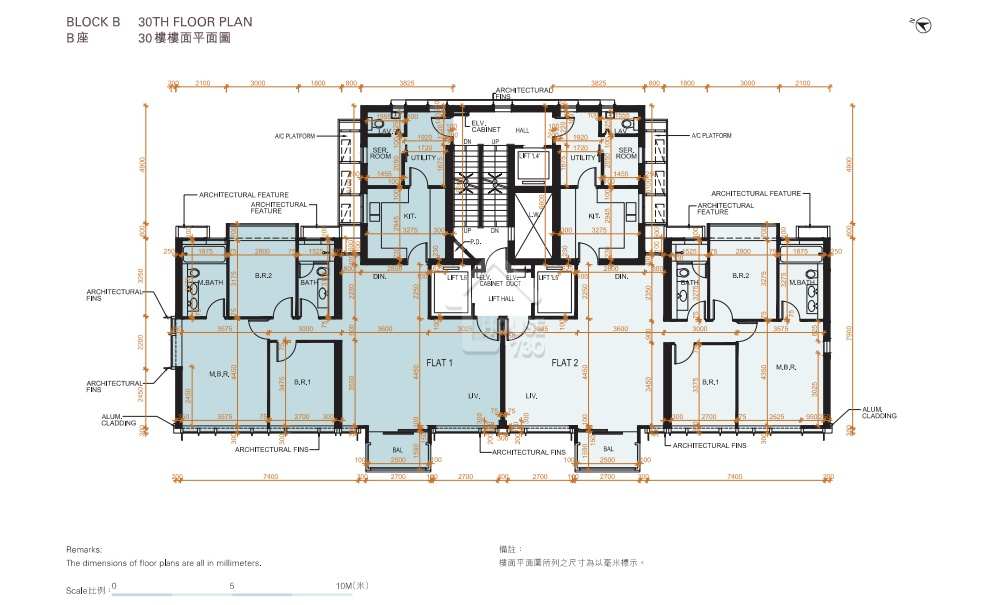 薄扶林VICTORIA COAST B座30樓平面圖