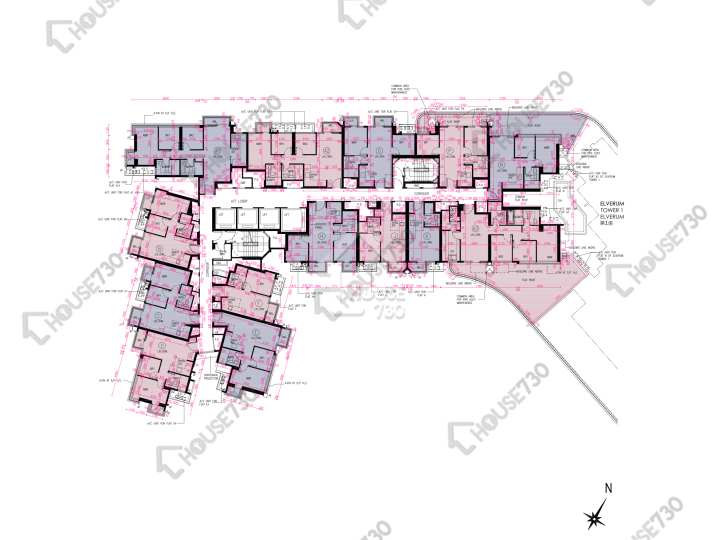 Novo Land 平面圖 Novo Land 1A期 Elverum 2座 5樓 樓層平面圖 - House730