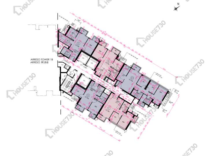 Novo Land 平面圖 Novo Land 2B期 Arreso 1A座 3,5-11,12樓 樓層平面圖 - House730
