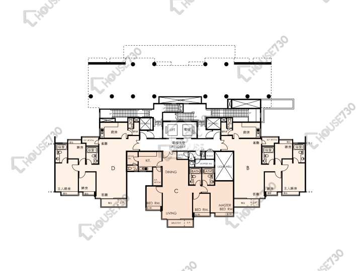 畢架山一號 平面圖 畢架山一號 1期 2座 1樓 樓層平面圖 - House730