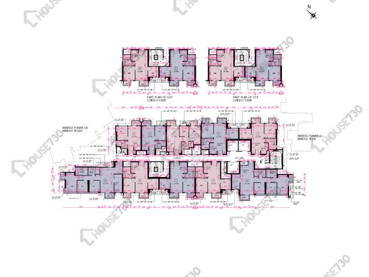 Novo Land 平面圖 Novo Land 2B期 Arreso 2座 29-33樓 樓層平面圖 - House730