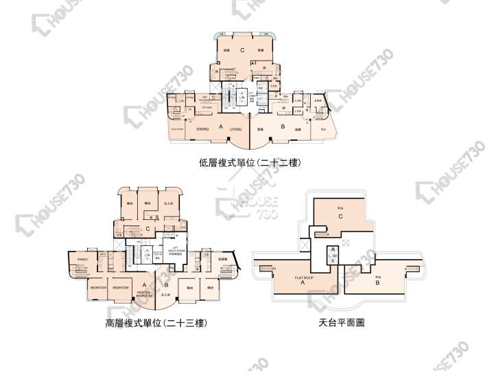 帝庭園 平面圖 帝庭園 1座 22-23樓 樓層平面圖 - House730