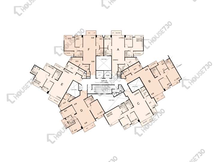 畢架山一號 平面圖 畢架山一號 2期 5座 2-3,5-11,12樓 樓層平面圖 - House730