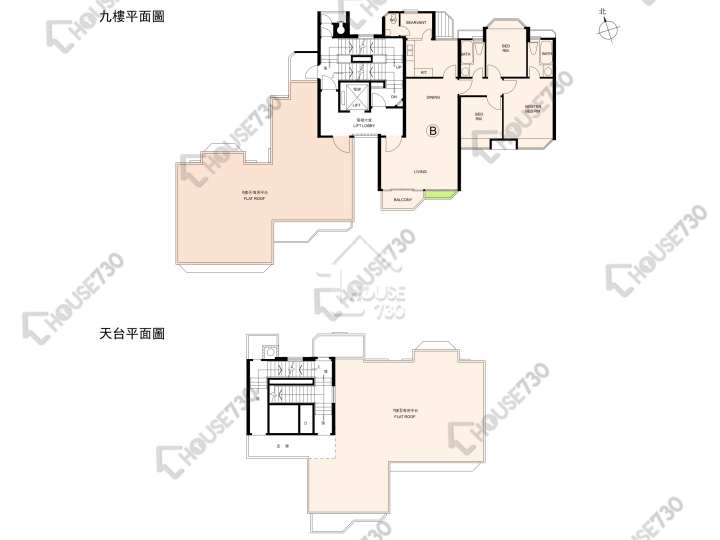 碧翠花園 平面圖 碧翠花園 26座 9樓 樓層平面圖 - House730