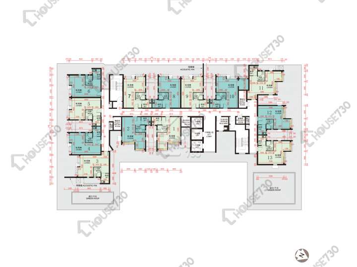 彩興苑 平面圖 彩興苑 C座 (彩蕎閣) 1樓 樓層平面圖 - House730
