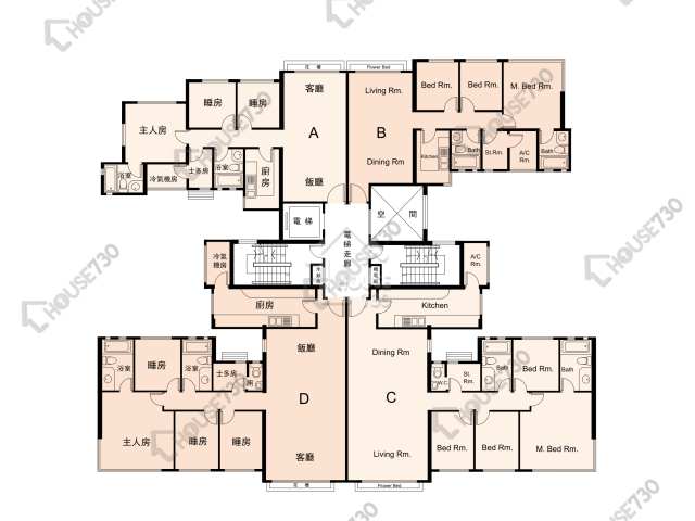 金閣豪園 平面圖 金閣豪園 10座 1-3,5樓 樓層平面圖 - House730
