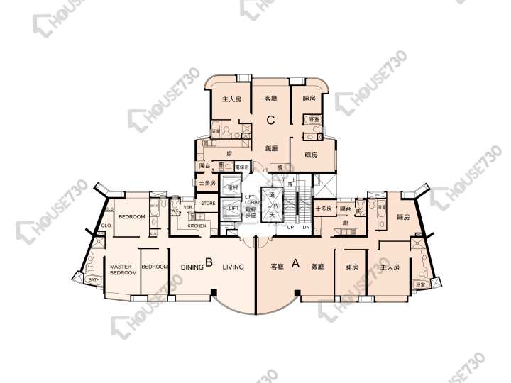 帝庭園 平面圖 帝庭園 2座 1-3,5-13,15-20,21樓 樓層平面圖 - House730