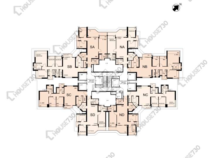 名城 平面圖 名城 2期 盛薈 3座 2樓 樓層平面圖 - House730