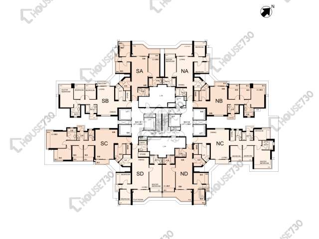 名城 平面圖 名城 1期 1座 2樓 樓層平面圖 - House730