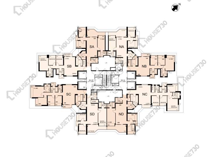 名城 平面圖 名城 1期 1座 2樓 樓層平面圖 - House730