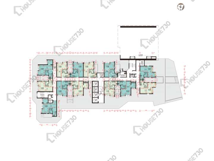 彩興苑 平面圖 彩興苑 A座 (彩萱閣) 1樓 樓層平面圖 - House730