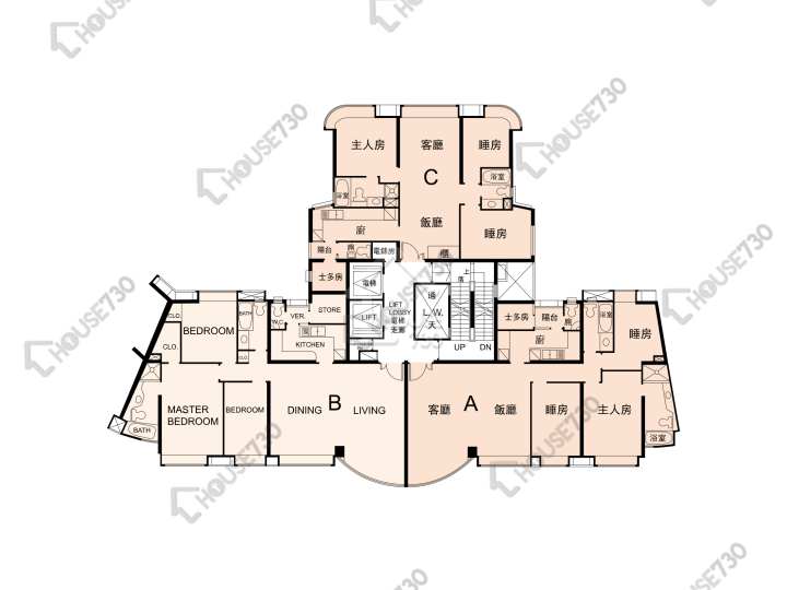 帝庭園 平面圖 帝庭園 3座 1-3,5-13,15-20,21樓 樓層平面圖 - House730