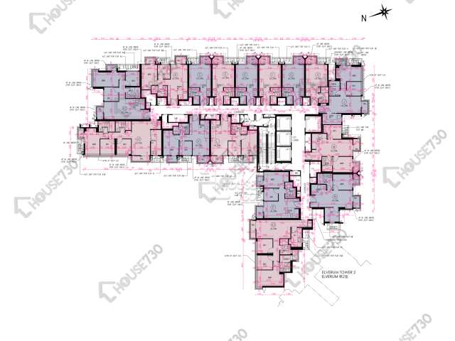 Novo Land 平面圖 Novo Land 1A期 Elverum 1座 29-33樓 樓層平面圖 - House730