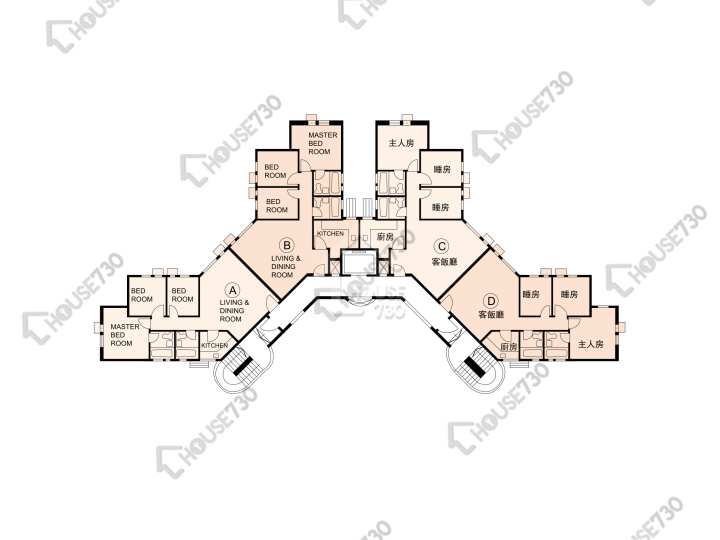 龍珠島花園 平面圖 龍珠島花園 7座 1-3樓 樓層平面圖 - House730