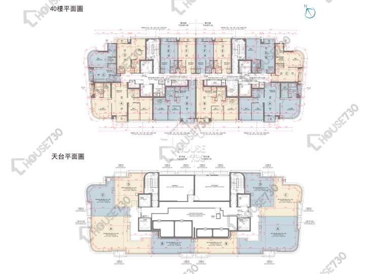The Henley 平面圖 The Henley 3期 The Henley III 3A座 40樓 樓層平面圖 - House730