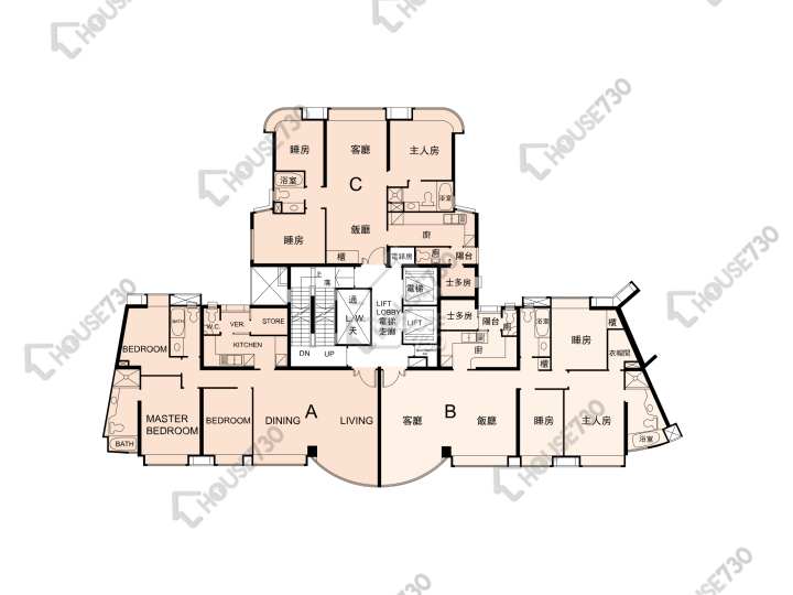 帝庭園 平面圖 帝庭園 5座 1-3,5-13,15-20,21樓 樓層平面圖 - House730