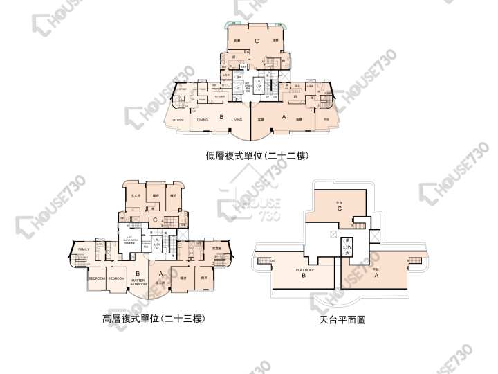 帝庭園 平面圖 帝庭園 2座 22-23樓 樓層平面圖 - House730