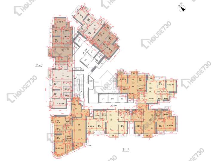 日出康城 平面圖 日出康城 10期 LP10 1座 (1A) 42-43,45-48,49樓 樓層平面圖 - House730