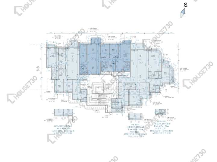 維港滙 平面圖 維港滙 1期 1座 9-12,15-23,25,26樓 樓層平面圖 - House730